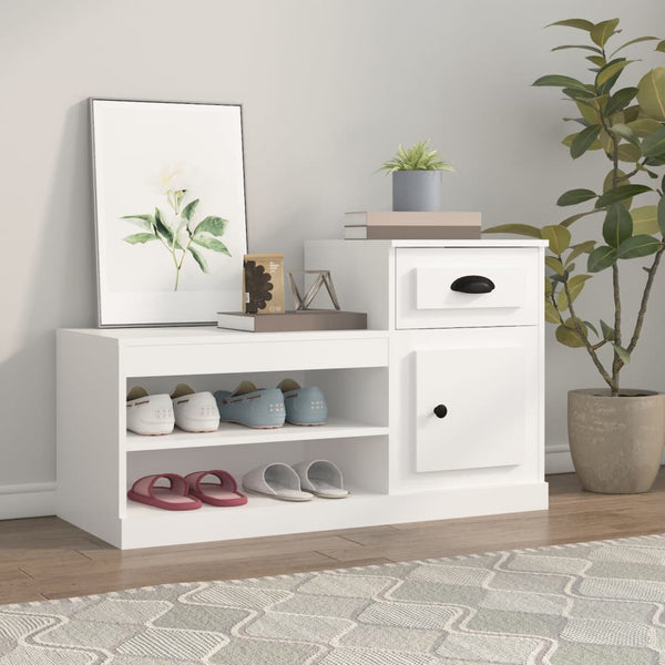 Shoe Cabinet White 100X42x60 Cm Engineered Wood Shoe Cabinets