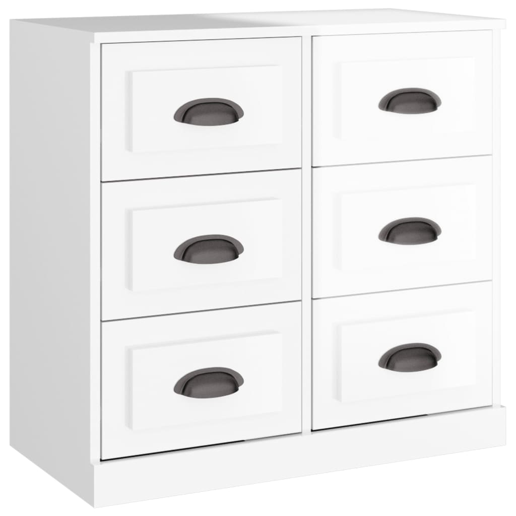 Sideboard High Gloss White 70X35.5X67.5 Cm Engineered Wood Sideboards & Buffets