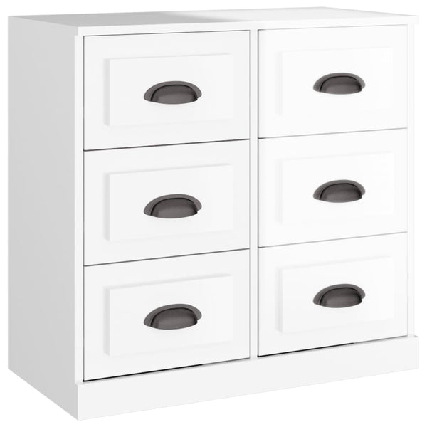 Sideboard High Gloss White 70X35.5X67.5 Cm Engineered Wood Sideboards & Buffets