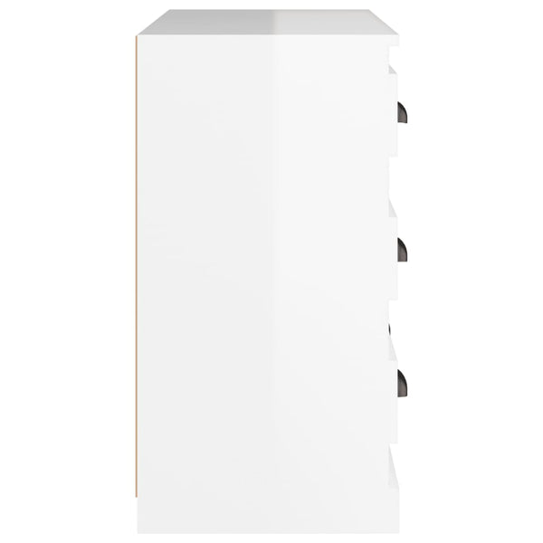 Sideboard High Gloss White 70X35.5X67.5 Cm Engineered Wood Sideboards & Buffets