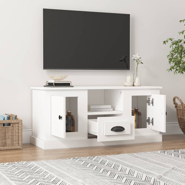 Tv Cabinet White 100X35.5X45 Cm Engineered Wood Tv Stands & Mounts