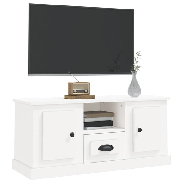 Tv Cabinet White 100X35.5X45 Cm Engineered Wood Tv Stands & Mounts