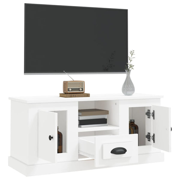 Tv Cabinet White 100X35.5X45 Cm Engineered Wood Tv Stands & Mounts