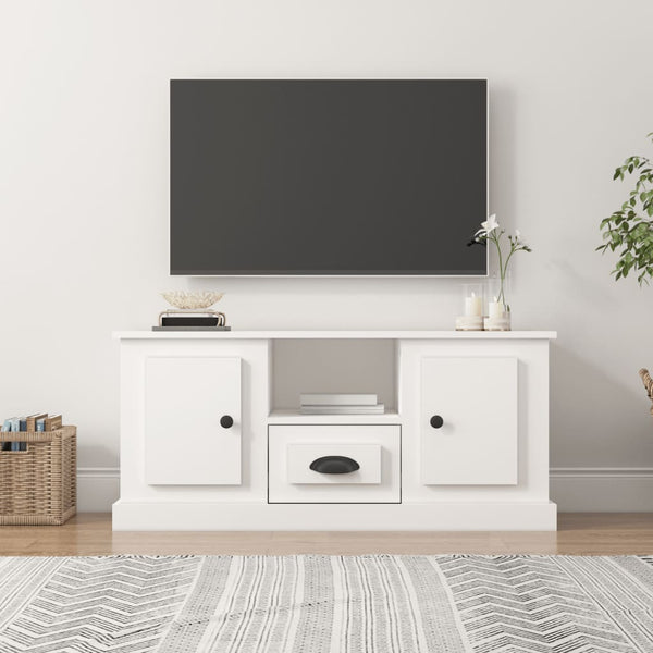 Tv Cabinet White 100X35.5X45 Cm Engineered Wood Tv Stands & Mounts