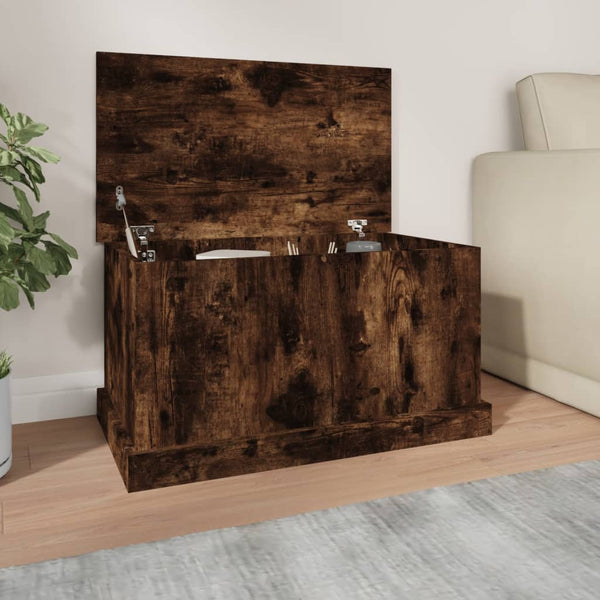 Vidaxl Storage Box Smoked Oak 70X40x38 Cm Engineered Wood Storage Boxes