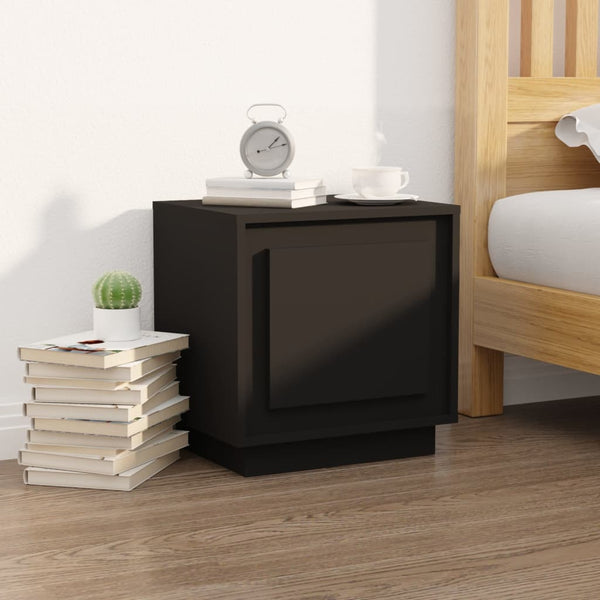 Bedside Cabinets 2 Pcs Black 44X35x45 Cm Engineered Wood Bedside Tables