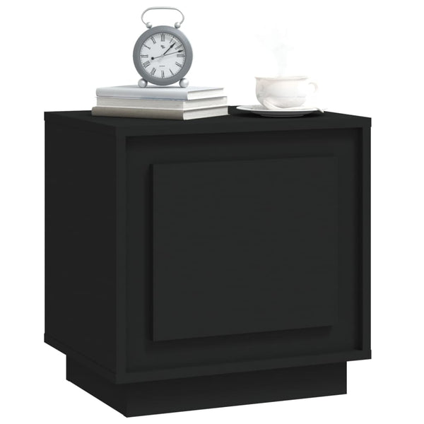 Bedside Cabinets 2 Pcs Black 44X35x45 Cm Engineered Wood Bedside Tables