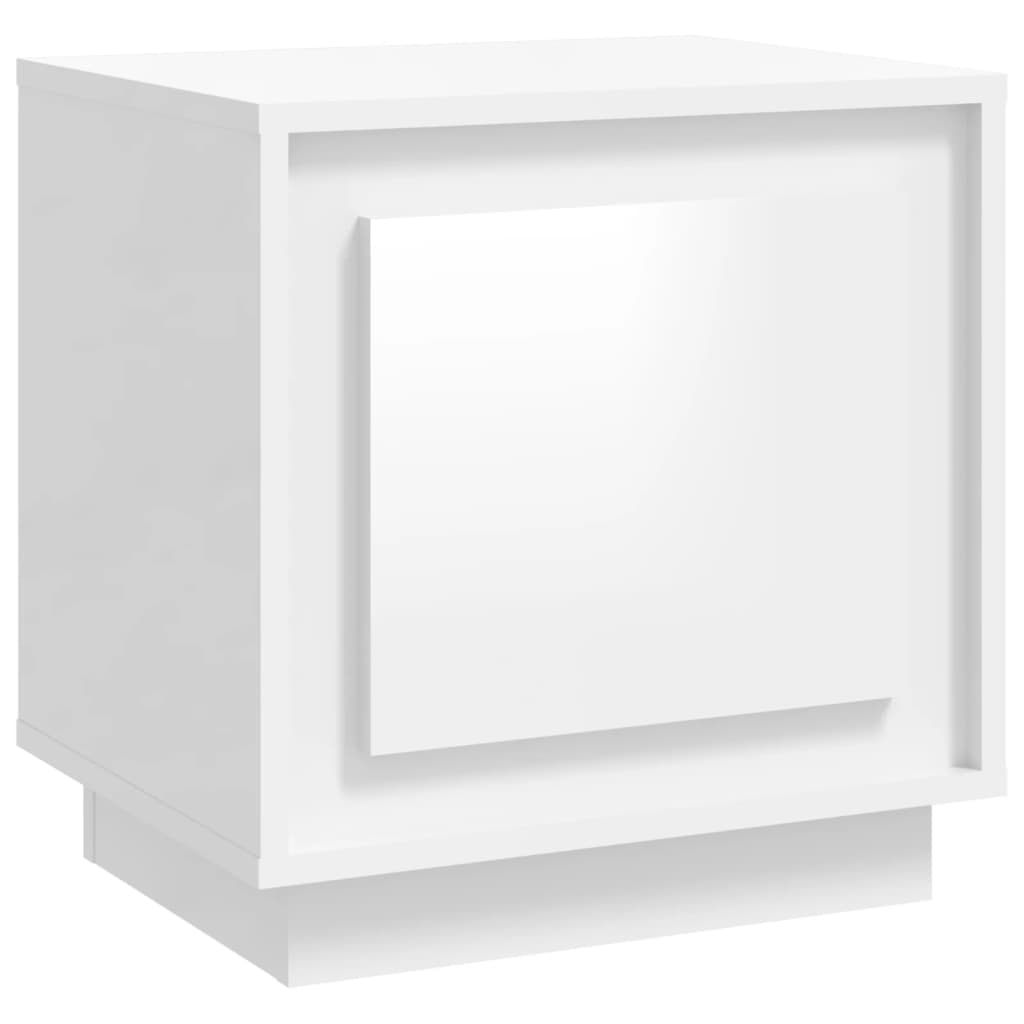 Bedside Cabinet High Gloss White 44X35x45 Cm Engineered Wood Bedside Tables
