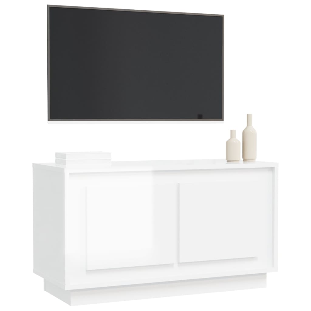 Tv Cabinet High Gloss White 80X35x45 Cm Engineered Wood Tv Stands & Entertainment Units