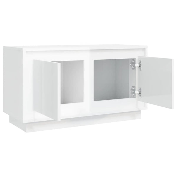 Tv Cabinet High Gloss White 80X35x45 Cm Engineered Wood Tv Stands & Entertainment Units