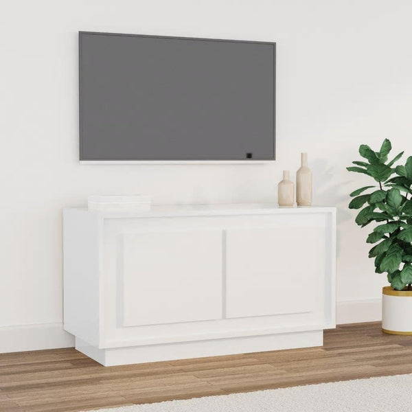 Tv Cabinet High Gloss White 80X35x45 Cm Engineered Wood Tv Stands & Entertainment Units