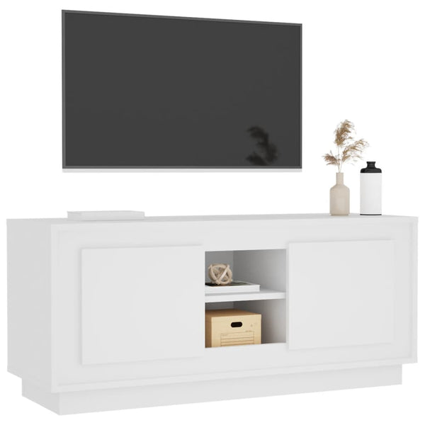 Tv Cabinet White 102X35x45 Cm Engineered Wood Tv Stands & Entertainment Units