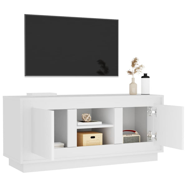 Tv Cabinet White 102X35x45 Cm Engineered Wood Tv Stands & Entertainment Units