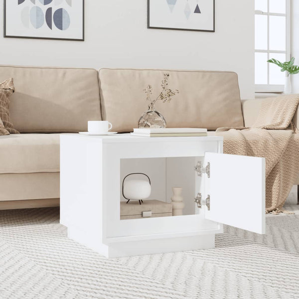 Coffee Table White 51X50x44 Cm Engineered Wood Coffee Tables