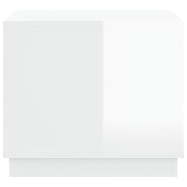 Coffee Table High Gloss White 51X50x44 Cm Engineered Wood Coffee Tables