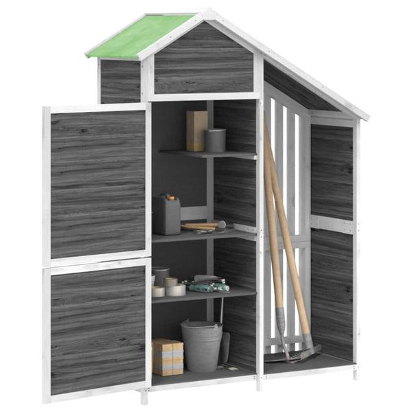 Vidaxl Garden Tool Shed Grey 120X53.5X170 Cm Solid Wood Pine Sheds Summerhouses Carports