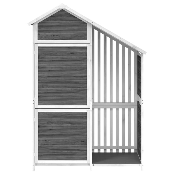 Vidaxl Garden Tool Shed Grey 120X53.5X170 Cm Solid Wood Pine Sheds Summerhouses Carports