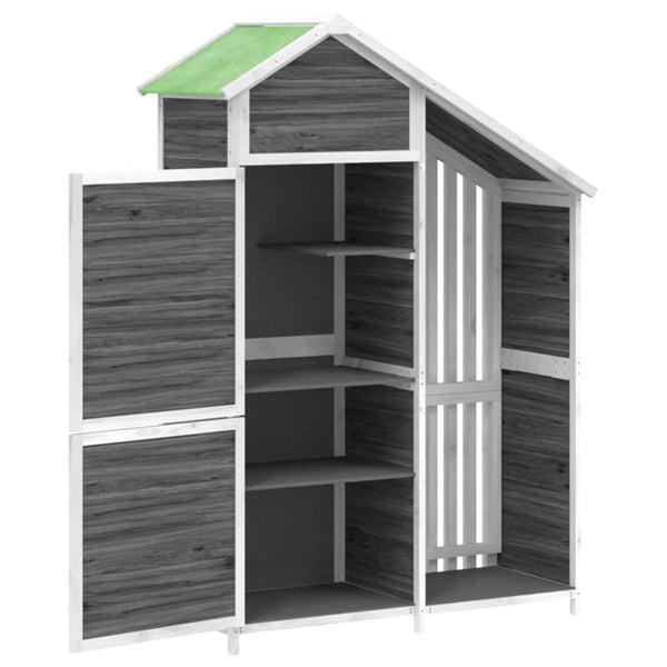 Vidaxl Garden Tool Shed Grey 120X53.5X170 Cm Solid Wood Pine Sheds Summerhouses Carports