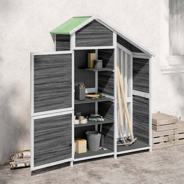 Vidaxl Garden Tool Shed Grey 120X53.5X170 Cm Solid Wood Pine Sheds Summerhouses Carports