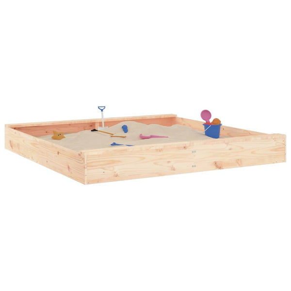 Sandbox With Seats Square Solid Wood Pine Sandpit Toys