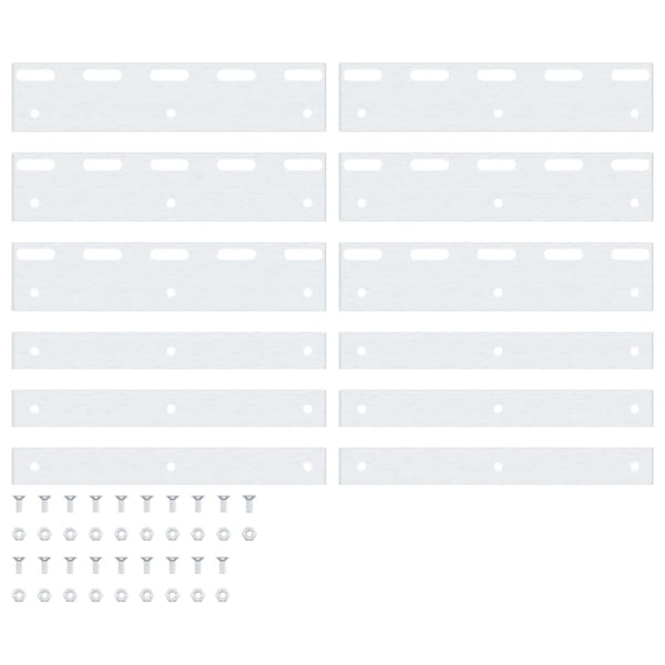 Connecting Plates 6 Pcs Silver 20 Cm Stainless Steel Curtains & Drapes