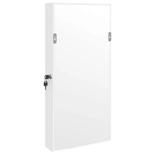 Mirror Jewellery Cabinet With Led Lights Wall Mounted White Mirrors