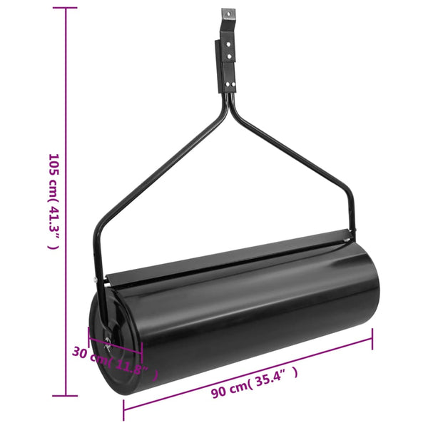 Vidaxl Garden Lawn Roller Push Black 63 Iron Lawn Rollers