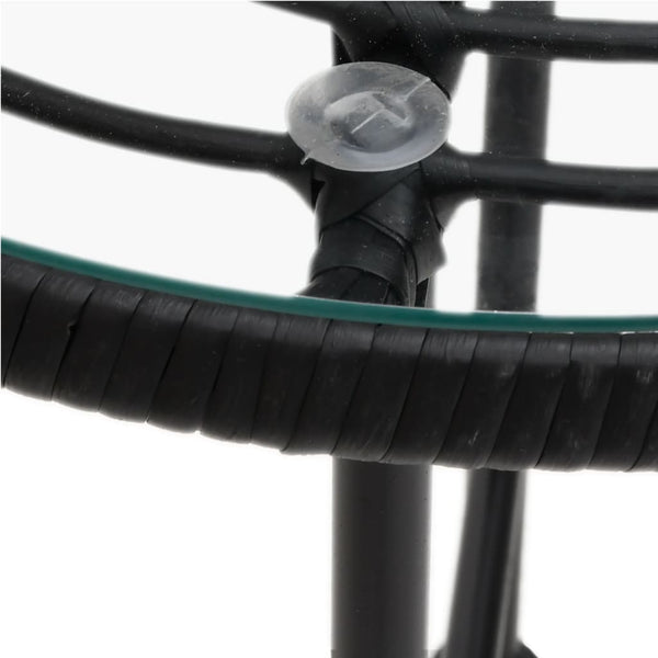 3 Piece Garden Dining Set Black Poly Rattan Outdoor Dining Sets