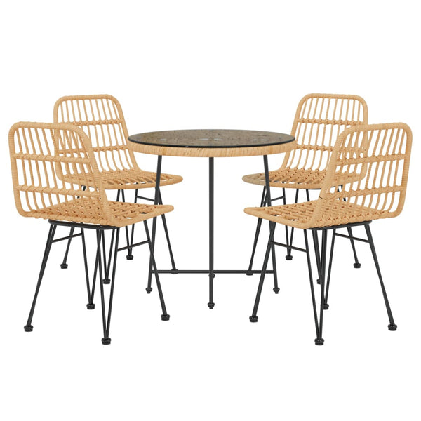 5 Piece Garden Dining Set Poly Rattan Outdoor Dining Sets