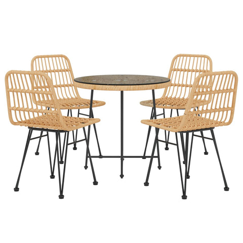 5 Piece Garden Dining Set Poly Rattan Outdoor Dining Sets