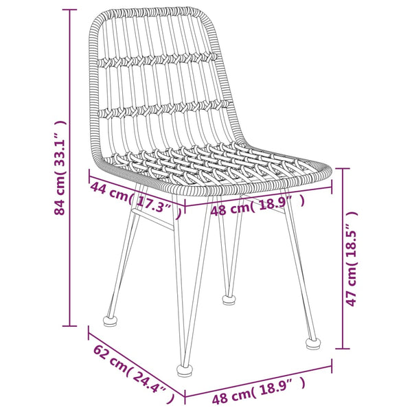 Vidaxl 5 Piece Poly Rattan Garden Dining Set Outdoor Dining Sets
