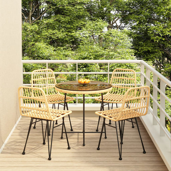 5 Piece Garden Dining Set Poly Rattan Outdoor Dining Sets