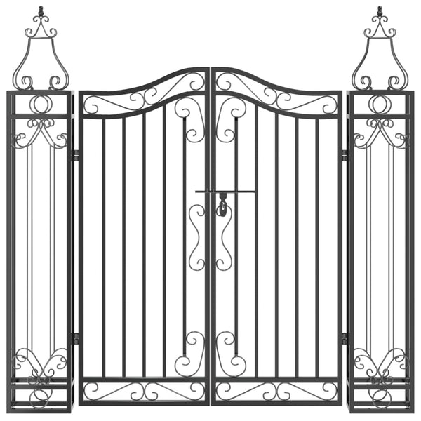 Garden Gate Black 121X8x120 Cm Wrought Iron Gates