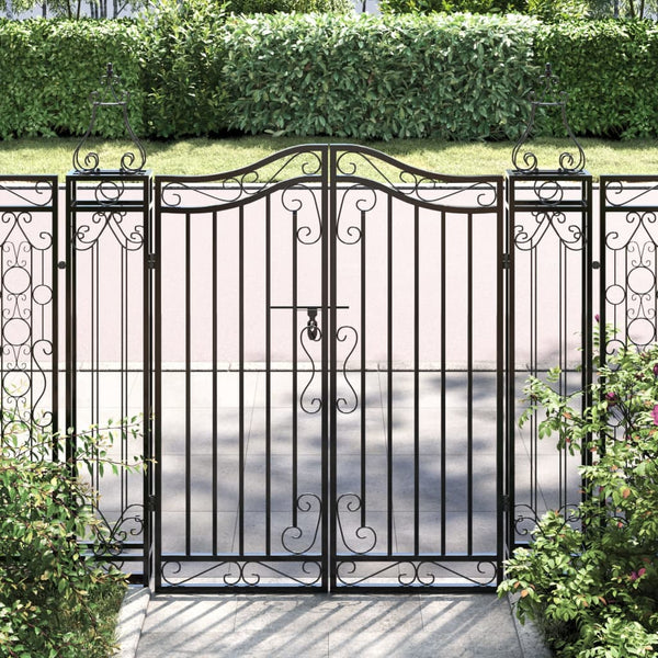 Garden Gate Black 121X8x120 Cm Wrought Iron Gates