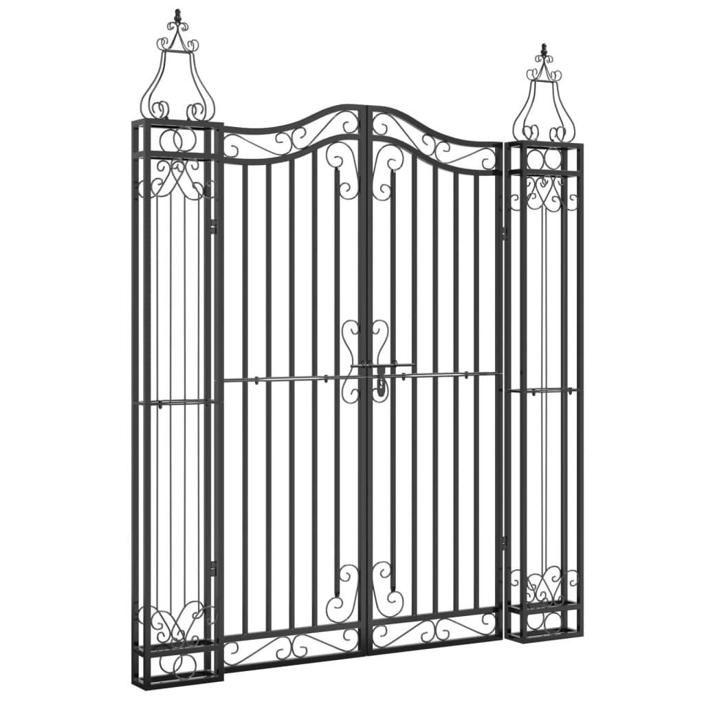 Garden Gate Black 121X8x150 Cm Wrought Iron Gates
