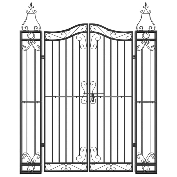 Garden Gate Black 121X8x150 Cm Wrought Iron Gates