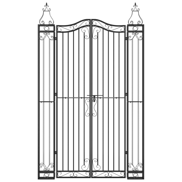 Garden Gate Black 121X8x200 Cm Wrought Iron Gates