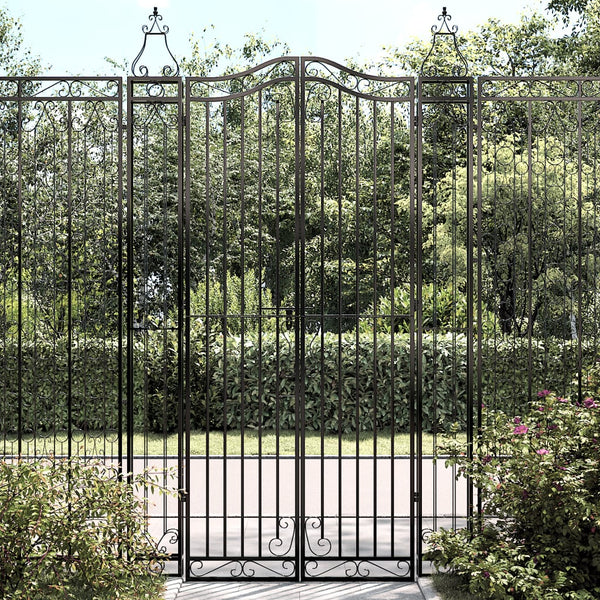 Garden Gate Black 121X8x200 Cm Wrought Iron Gates