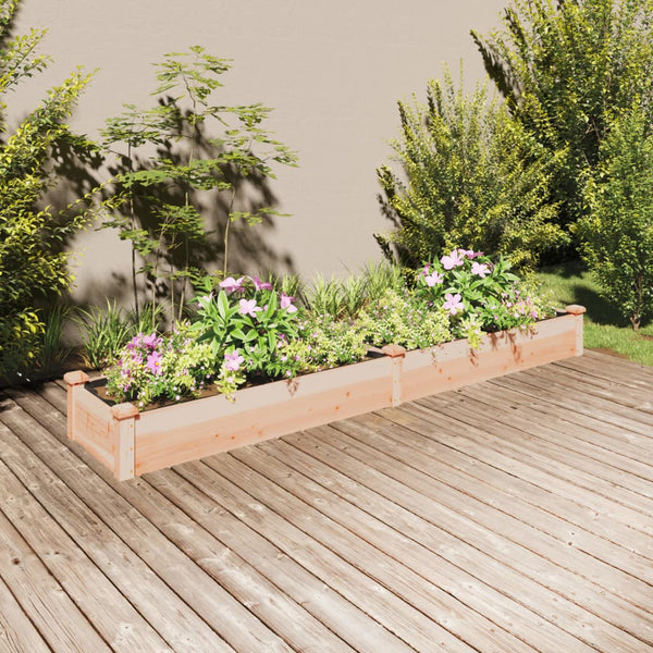 Vidaxl Garden Raised Bed With Liner 240X45x25 Cm Solid Wood Fir Raised Garden Beds