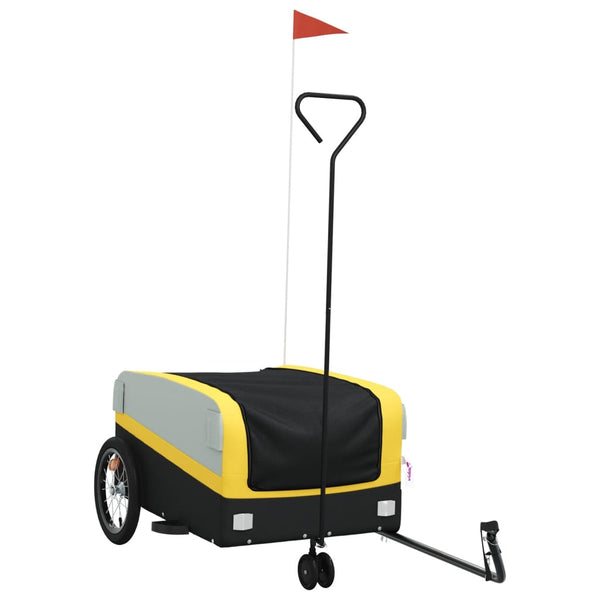 Vidaxl Bike Trailer Black And Yellow 45 Kg Iron Trailers