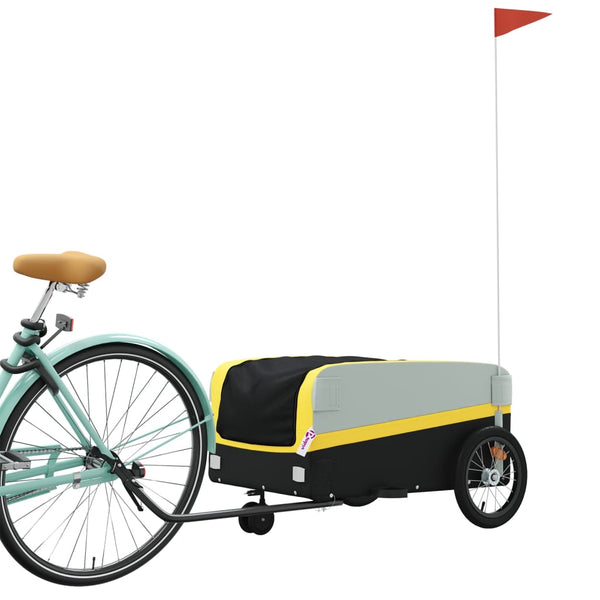 Vidaxl Bike Trailer Black And Yellow 45 Kg Iron Trailers