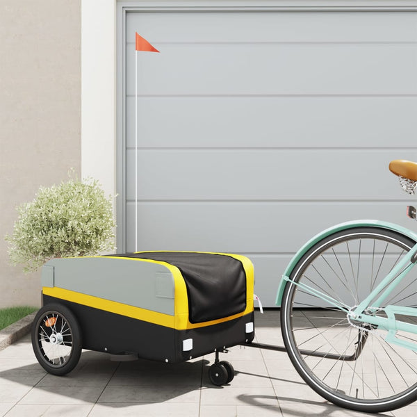Vidaxl Bike Trailer Black And Yellow 45 Kg Iron Trailers