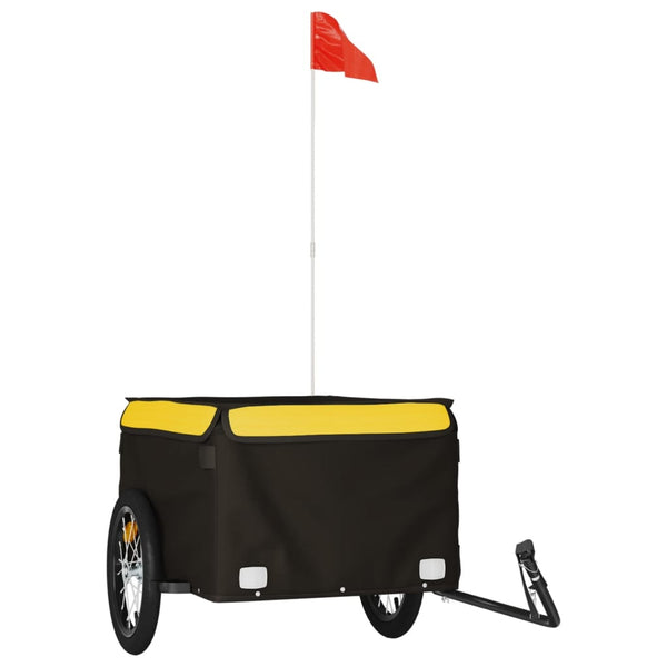 Vidaxl Bike Trailer Black And Yellow 45 Kg Iron Trailers