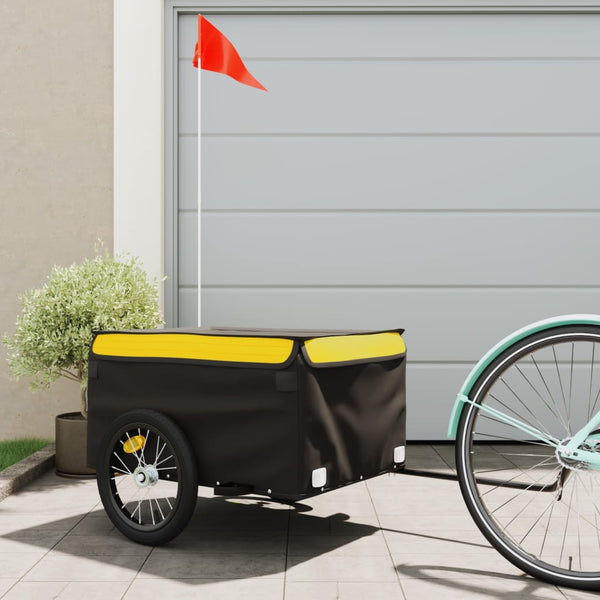 Vidaxl Bike Trailer Black And Yellow 45 Kg Iron Trailers