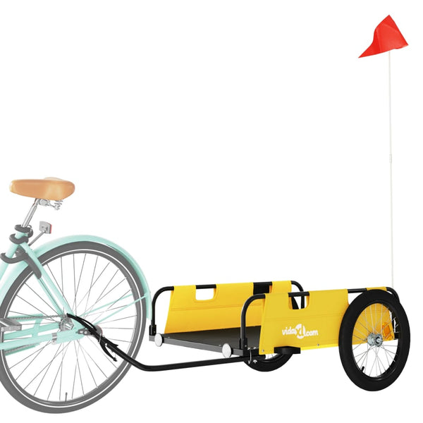 Cargo Bike Trailer Yellow Oxford Fabric And Iron