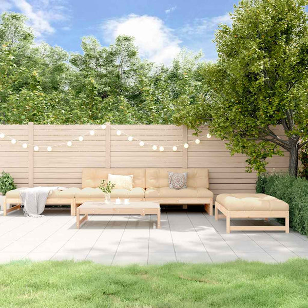 Vidaxl 5 Piece Garden Lounge Set With Cushions Solid Wood Other Patio & Garden Furniture