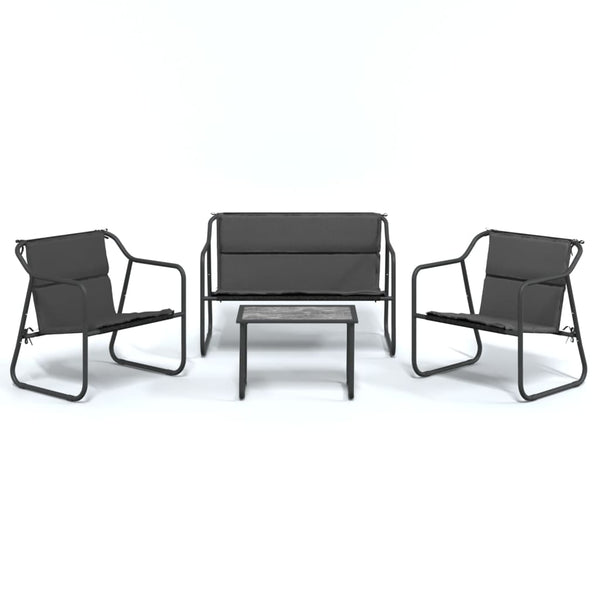 4 Piece Garden Lounge Set With Cushions Anthracite Steel Patio Furniture Sets