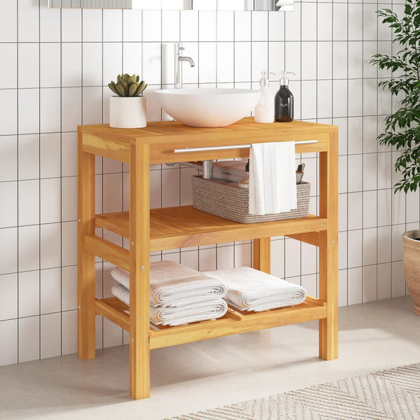 Bathroom Vanity Cabinet With 2 Shelves 74X45x75 Cm Solid Wood Bathroom Cabinets