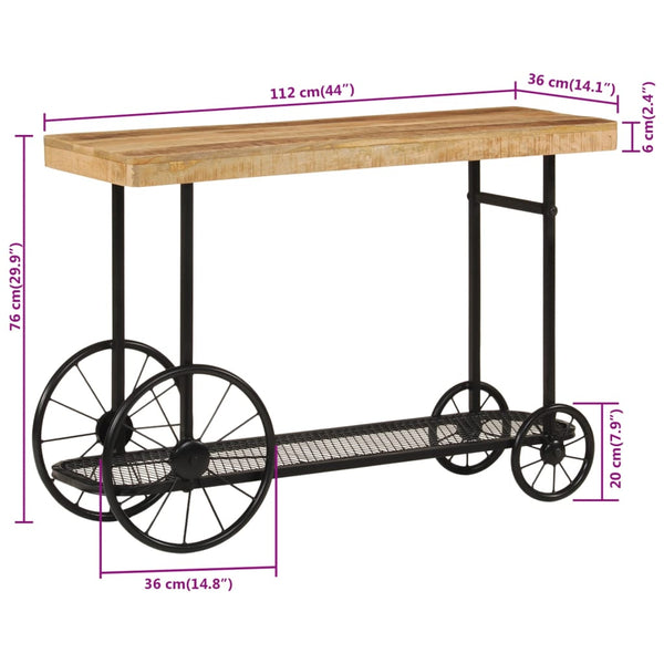 Console Table 112X36x76 Cm Solid Wood Mango And Iron Tables