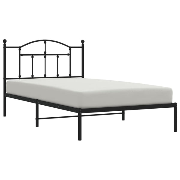 Metal Bed Frame With Headboard Black 106X203 Cm King Single Size King Single Bed Frames